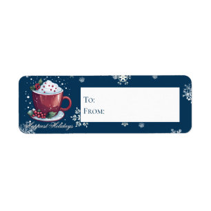 Christmas Cup of Hot Chocolate Blue Gift