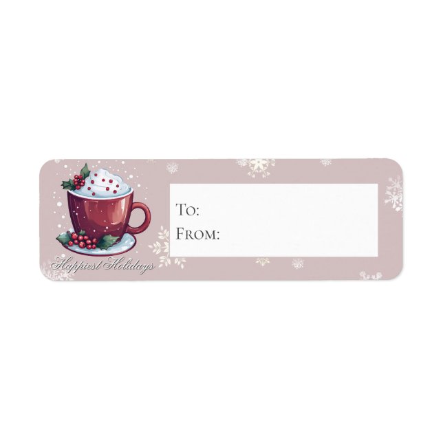 Christmas Cup of Hot Chocolate | Blush Pink Gift (Front)