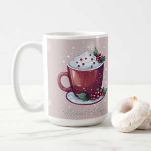 Christmas Cup of Hot Chocolate   Blush Pink Mug