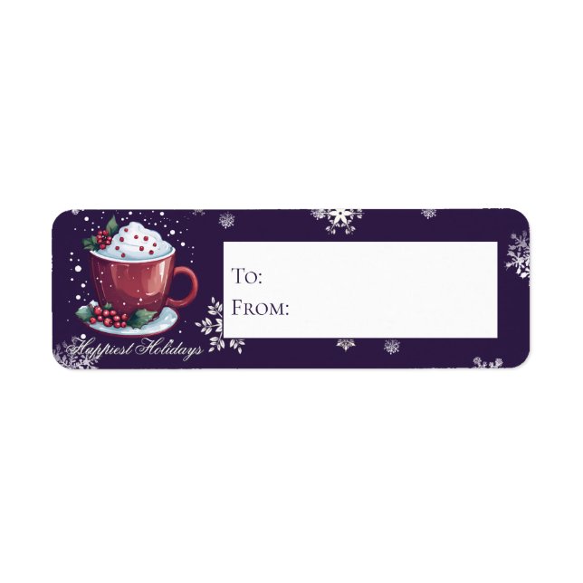 Christmas Cup of Hot Chocolate | Purple Gift (Front)