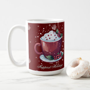 Christmas Cup of Hot Chocolate Red Coffee Mug