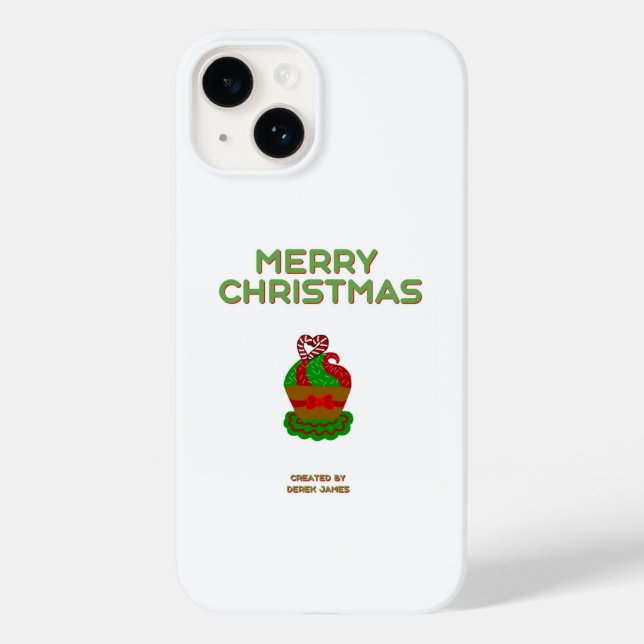 Christmas Cupcake Apple iPhone 14 Case (Back)