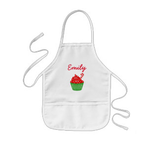 Christmas cupcake baking apron for children