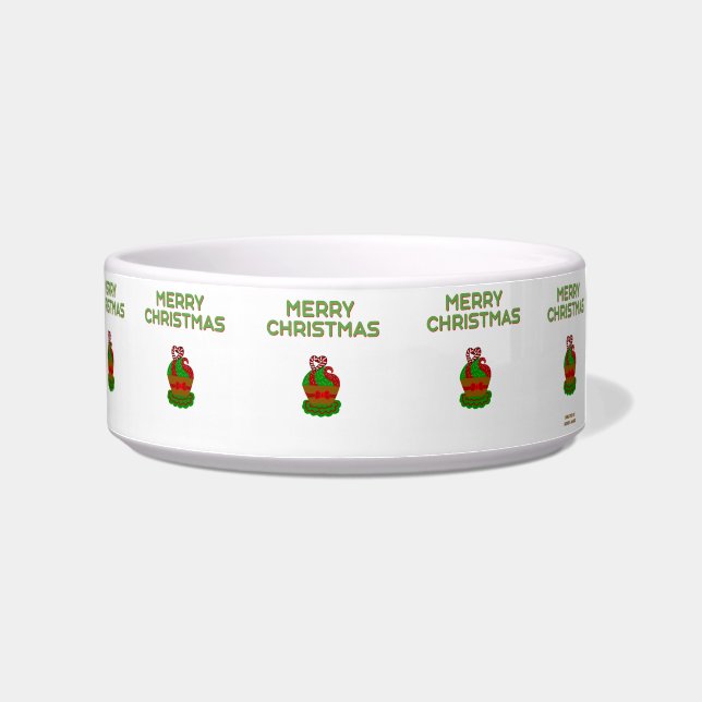 Christmas Cupcake Ceramic Pet Bowl (Right)