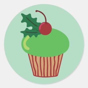 Christmas Cupcake Classic Round Sticker