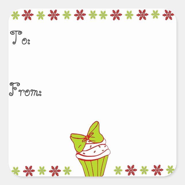 Christmas Cupcake Gift Tag (Front)