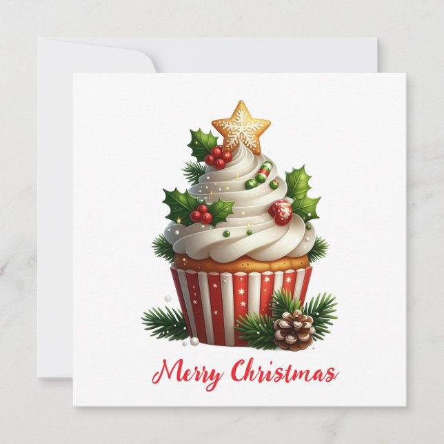 Christmas Cupcake Holiday Card (Front)