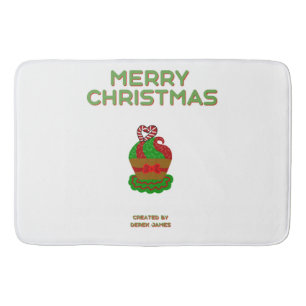 Christmas Cupcake Large Bath Mat