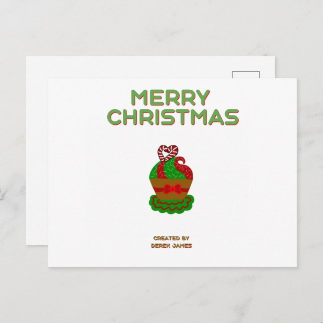 Christmas Cupcake Postcard (Front/Back)