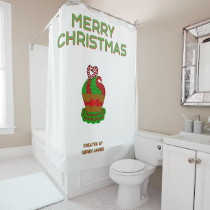 Christmas Cupcake Shower Curtain