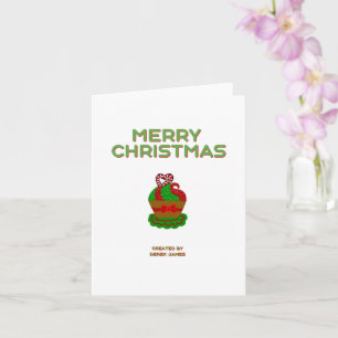 Christmas Cupcake Small Vertical Greeting Card