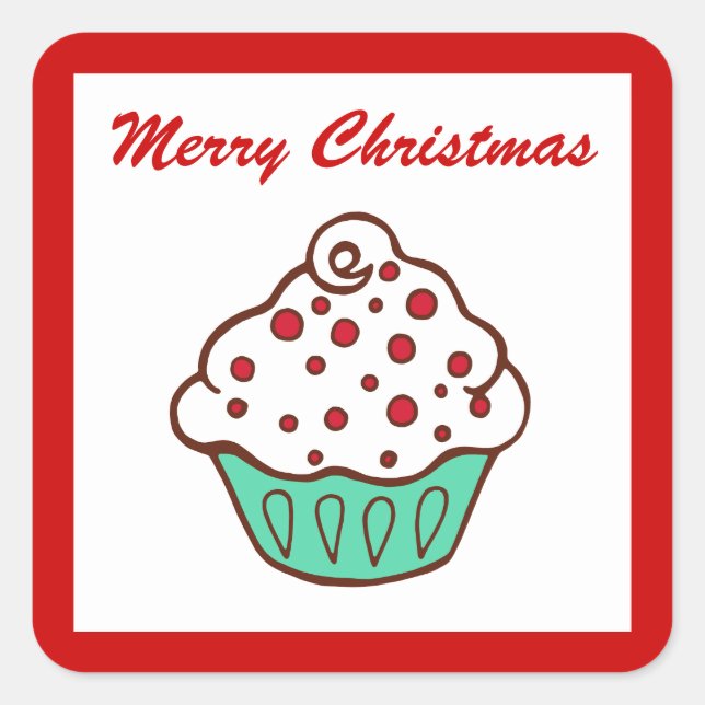 Christmas Cupcake Stickers (Front)