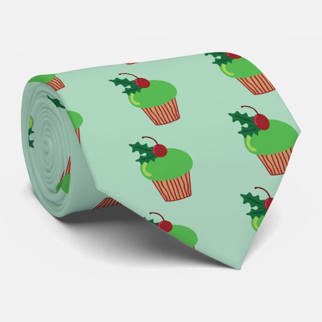 Christmas Cupcake Tie (Rolled)