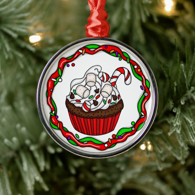 \Christmas Cupcake with Candy Cane Metal Tree Decoration (Tree)