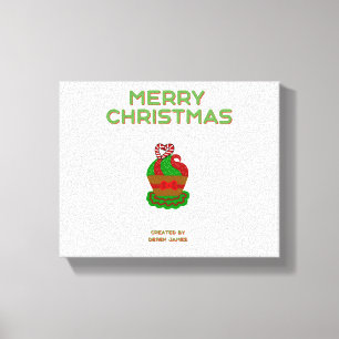 Christmas Cupcake Wrapped Canvas