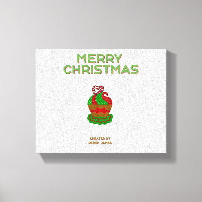 Christmas Cupcake Wrapped Canvas (Front)