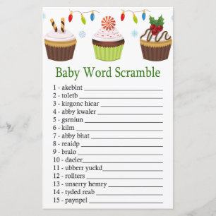 christmas cupcakes Baby word scramble game
