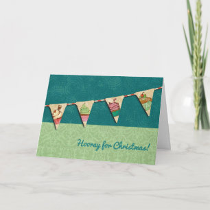 Christmas cupcakes bunting flag culinary holiday card