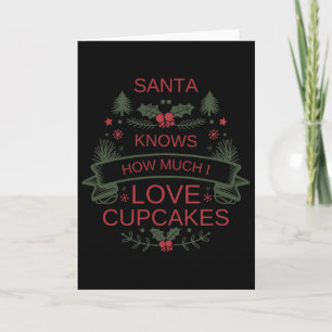 Christmas Cupcakes Lover Shirt For Comfort Foodies Card