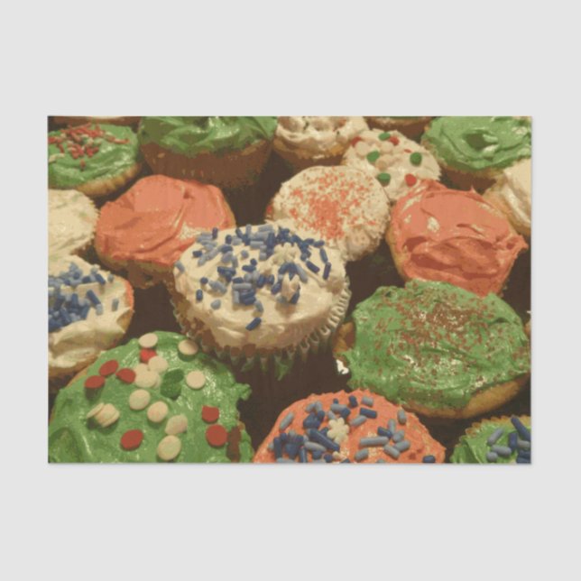 Christmas Cupcakes with Sprinkles Tissue Paper (Front)