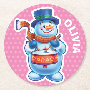 Christmas custom coaster Snowman winter wonderland