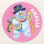 Christmas custom coaster Snowman winter wonderland<br><div class="desc">Christmas custom coaster Snowman winter wonderland
Amidst sparkling stars and falling snow this winking snowman helps add magic and warmth to a cosy Christmas Eve.
Please see the other gifts and items featuring this image.</div>