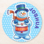 Christmas custom coaster Snowman winter wonderland<br><div class="desc">Christmas custom coaster Snowman winter wonderland
Amidst sparkling stars and falling snow this winking snowman helps add magic and warmth to a cosy Christmas Eve.
Please see the other gifts and items featuring this image.</div>