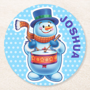 Christmas custom coaster Snowman winter wonderland