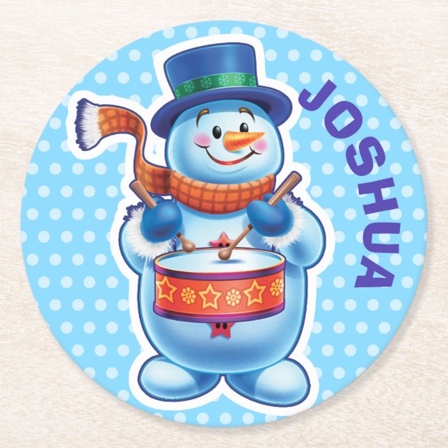 Christmas custom coaster Snowman winter wonderland (Front)
