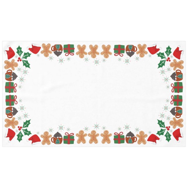 Christmas Custom Cotton Tablecloth, 60"x104" Tablecloth (Front (Horizontal))