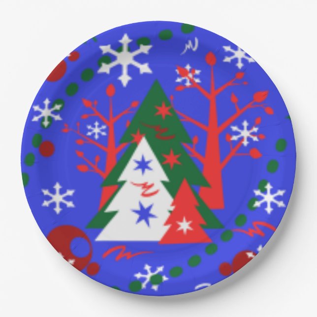 Christmas Custom Designer Paper Plates - Gifts (Front)