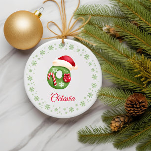 Christmas Custom Initial Monogram Family Initials Ceramic Tree Decoration