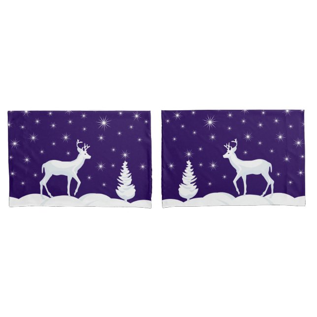 Christmas Custom Name Pair of Pillowcases Reversed (Front-Set)