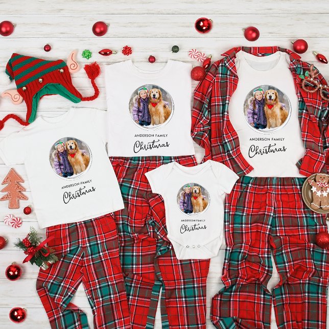 Christmas Custom Pet Dog Photo Family Holiday T-Shirt (Creator Uploaded)