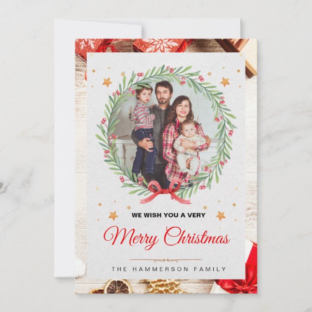 Christmas Custom Photo Card Invitation (Front)