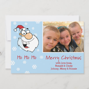 Christmas custom photo / name Santa - Ho Ho Ho Holiday Card