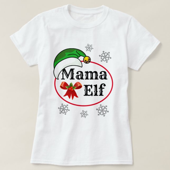 Christmas Customisable Gifts for Women MAMA ELF T-Shirt (Design Front)