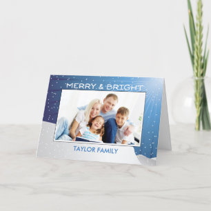 Christmas Customisable Photo & Name Snowfall Holiday Card