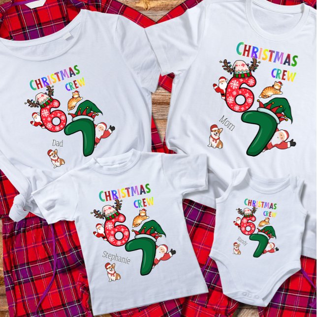 Christmas Customizable Family Crew Fun  T-Shirt (Creator Uploaded)