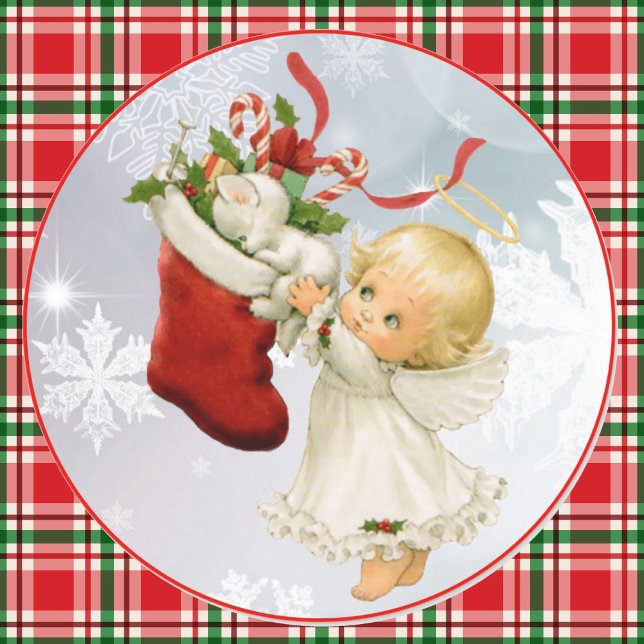 Christmas Cute Angel & Kitty Card Envelope Sticker (Creator Uploaded)