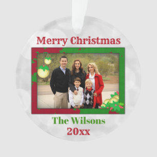 Christmas Cute Annual Family Photo Ornament