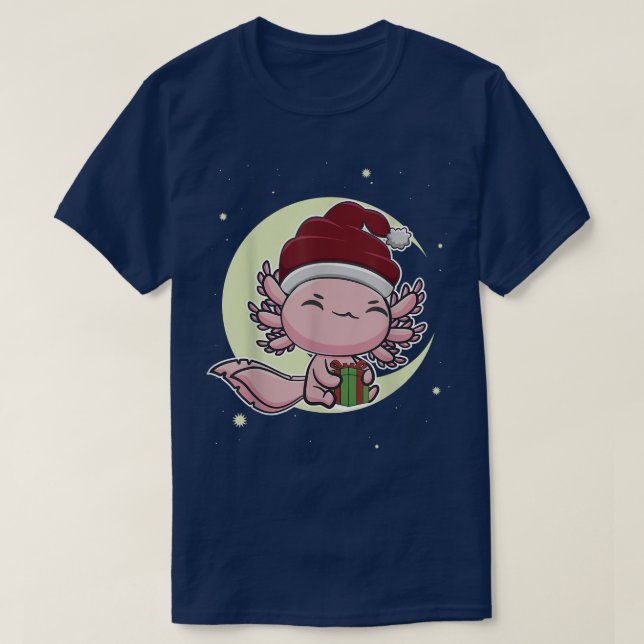 Christmas Cute Aolotl Kawaii Japanese Anime Manga  T-Shirt (Design Front)