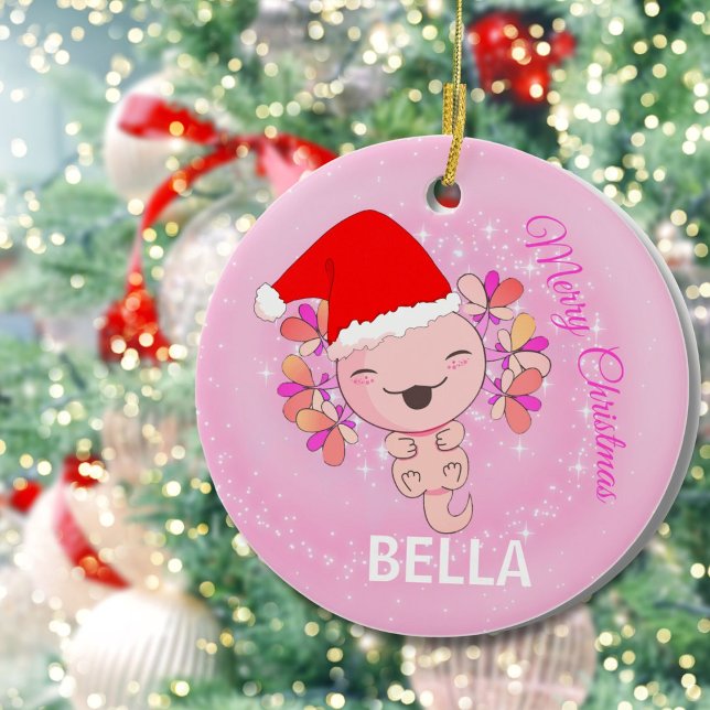 Christmas Cute  Axolotl Lizard Photo Ceramic Tree Decoration (Creator Uploaded)