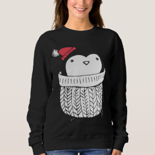 Christmas Cute Baby Penguin in Turtleneck Sweater