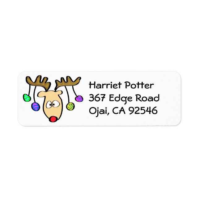 Christmas Cute Cartoon Red Nose Reindeer (Front)