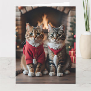 CHRISTMAS CUTE CAT Greeting Card