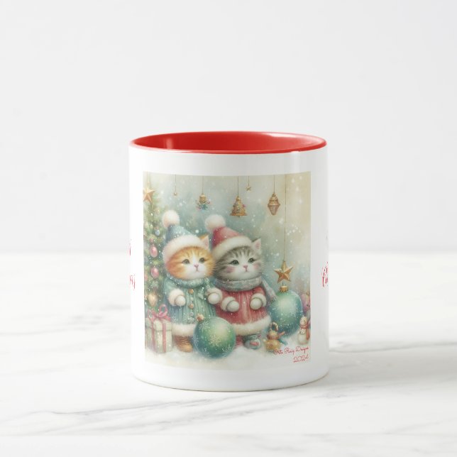 Christmas cute cats mug (Center)