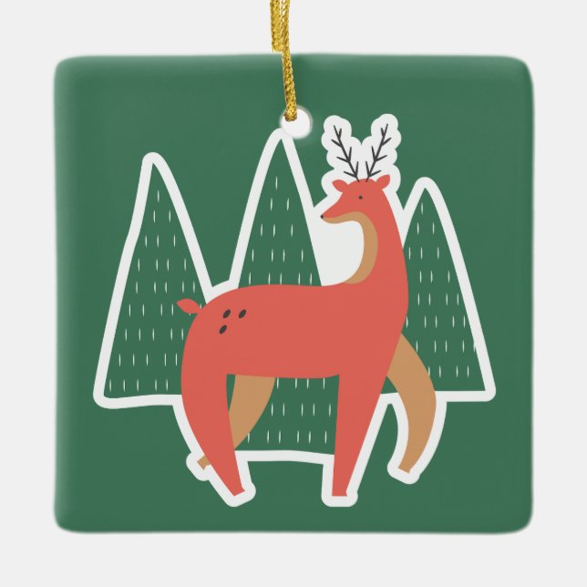 Christmas Cute  Ceramic Ornament (Front)