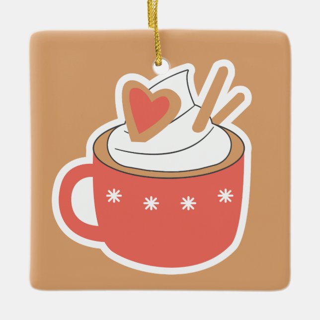  Christmas Cute  Ceramic Ornament (Front)