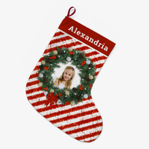 Christmas Cute Child Kids Photo Personalise Large Christmas Stocking